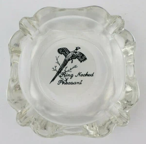 Vintage Hunter Game Ring Necked Pheasant Ashtray Glass 4" x 4" - Picture 1 of 6