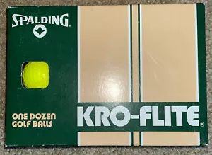 NIB 1 Dozen Vintage Spalding Kro-Flite Golf Balls Yellow Neon Hi-Viz Numbers 1-4 - Picture 1 of 5