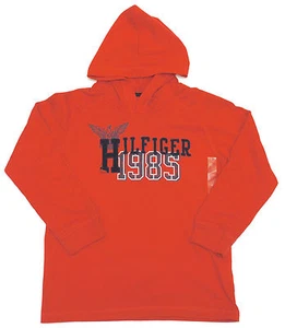 Tommy Hilfiger Red Long Sleeve Madison 1985 Hoodie Shirt Boys Youth 6 - Picture 1 of 1