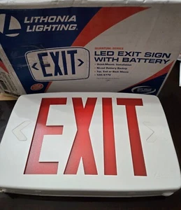 Lithonia Lighting 388066 White Exit Sign Quantum LED Thermoplastic - Picture 1 of 3