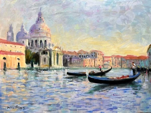 Nino Pippa Listed 16”X20" Original Painting Venice Entrance to the Grand Canal - Picture 1 of 5