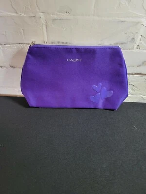 Lancome Paris Bolsa de cosméticos Maquillaje Artículos de tocador Bolsa con cremalleras Corazones Púrpura Foto 1 de 4
