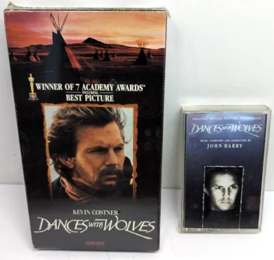 Dances With Wolves VHS (Sealed, Watermark) & Music Cassette Soundtrack - Image 1 of 4