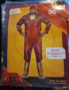 DC The Flash Costume Adult Plus 2XL 48-52 Lights Up Justice League Cosplay - Picture 1 of 4