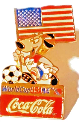 Soccer WorldCup USA 1994 United States Flag Sponsor Coca Cola Lapel Pin - Image 1 of 2