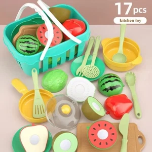 17 Pcs Plastic Pretend Play Kitchen Toys Food Toy Children Gift - Picture 1 of 7
