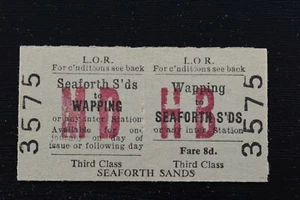 Liverpool Overhead Railway Ticket LOR WAPPING to SEAFORTH SANDS No 3575 - Picture 1 of 1