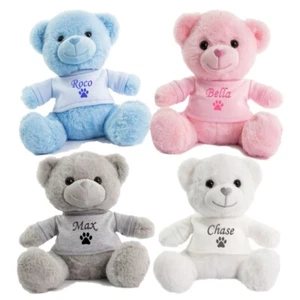 Personalised Name Pet Dog Paw Teddy Bear Puppy Scent Comfort Toy Comforter Cat - Picture 1 of 14