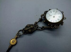 Very Unusual Bespoke 1880s Fob Watch With Visible Movements Victorian Bronze