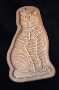 Vintage 1981 Hartstone Large Kitty Cat Stoneware Cookie Mold Wall Kitchen Decor - Foto 1 di 1