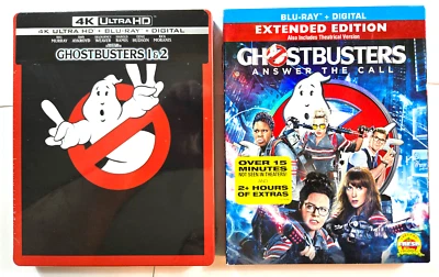 Ghostbusters 1 & 2 4K Steelbook (New)/Bonus Blu-ray: Ghostbusters 2016 (Used) - Image 1 of 4