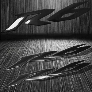 x2 5-7/8"Emblem 3D Decal Fender/Fairing Logo Sticker for YZF-R6/R6S Glossy Black - Picture 1 of 3