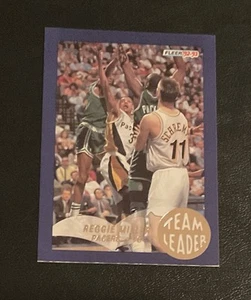 RARA carta inserita Reggie Miller 1992-93 Fleer Team Leader Indiana Pacers - Foto 1 di 2