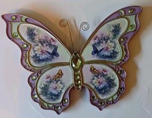 Jeweled Butterfly Plaque 7.5 X 6 Inches - Picture 1 of 3