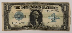1923 One Dollar Silver Certificate Horse Blanket Blue Seal -  454b - Picture 1 of 3