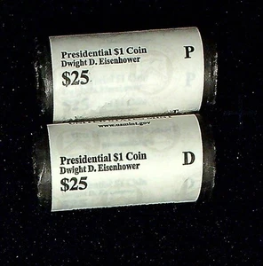 2015 D & P Dwight Eisenhower 1 $ Presidential Coin Rolls ungeöffnet - Bild 1 von 1