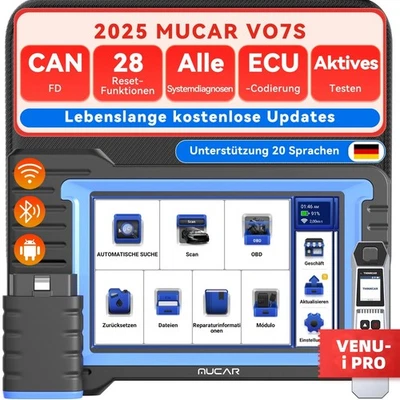MUCAR VO7S Automotive Car Diagnostic Tool Scanner Full System OBD2 Bidirectional CANFD - Image 1 of 4