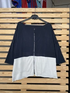 Annette Gortz Art To Wear Lagenlook Tunic Blouse Black White Zip Avant Garde - Picture 1 of 5