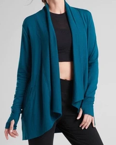 Jersey tejido atletismo Athleta Pranayama Restore Wrap XL bolsillos elásticos - Imagen 1 de 10