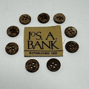 Jos. A. Bank Hawaiian Shirt Set of 9 Coconut Shell Replacement Buttons - Picture 1 of 5