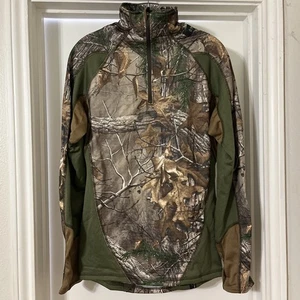 Cabela's Instinct Polartec 1/4 Zip Long Sleeve Lined Pullover Camo Mens Med NWOT - Picture 1 of 5