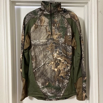 Cabela's Instinct Polartec 1/4 Zip Long Sleeve Lined Pullover Camo Mens Med NWOT - Image 1 of 4