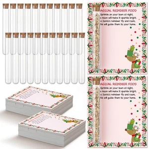 100 Set Christmas Reindeer Food Jar with Card Xmas Present Magical Reindeer F... - Bild 1 von 6