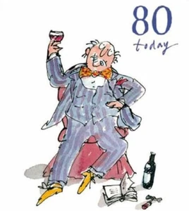 80 TODAY 80TH Birthday Card by Quentin Blake With Envelope - Picture 1 of 3