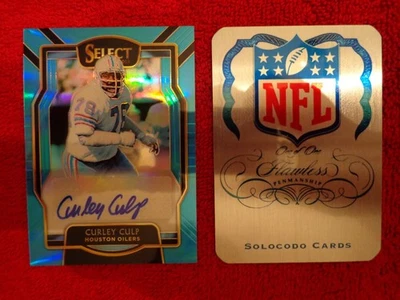 Curley Culp Auto SELECT Prizm Light Blue Parallel #d /49 Houston Oilers - Image 1 of 4