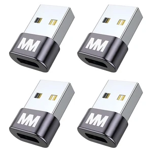 USB to USB-C Adapter USB-A Male to Type-C Female Converter 4 Pack - Picture 1 of 5