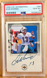 DAN MARINO 1999 UPPER DECK UD AUTHENTICS #DM *AUTO* PSA 10 RARE! 1/2 - Picture 1 of 2