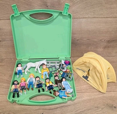 Playmobil Lote Figuras y Accesorios Tienda Camping Caballo con Estuche de Transporte Foto 1 de 4
