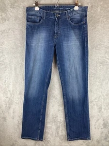 Calvin Klein Jeans Mens Size 34x30 Slim Straight Blue Denim Mid Rise Dark Wash - Picture 1 of 16