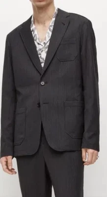 Blazer Allsaints Yakushi 100 % lana talla 38R gris carbón nuevo sin etiquetas Foto 1 de 4