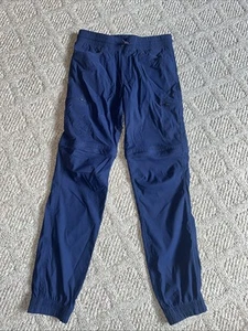Boys Eddie Bauer Youth Convertible Jogger Pants Shorts Navy Blue Large 14/16 - Picture 1 of 6