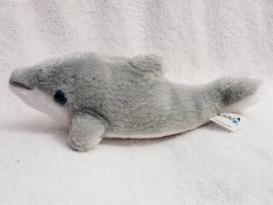 Peluche Dolphin Sea World vintage anni 80 9" grigio bianco bambino focena peluche - Foto 1 di 10