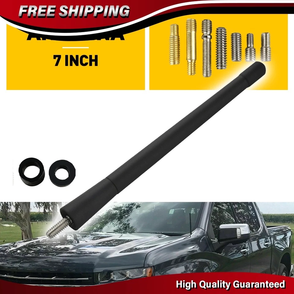 Antena corta de 7" para camioneta Chevy Silverado GMC Sierra de goma flexible Foto 1 de 4