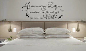 Wall Sticker If I Lay Here Snow Patrol Song Lyric Large Vinyl Art Quote Decor - Picture 1 of 11