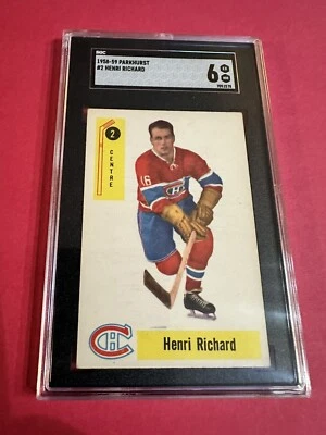 Parkhurst #2 1958 Henri Richard Hof SGC 6 Foto 1 de 4