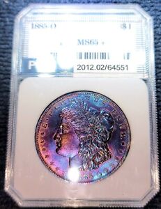 1885-O morgan silver dollar Color Toned