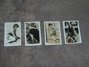 LOT OF 4 CIRCA 1910's MACK SENNET-STYLE BATHING BEAUTIES RISQUE MINI PHOTOS  - Picture 1 of 6