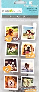 Dogs Mini Photos & Mini Paper Clips Woof Paws Puppy Paper House 8 piece - Picture 1 of 1