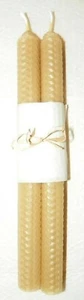 FREE Shipping, Romantic ALL-NATURAL HAND-ROLLED BEESWAX CANDLES, SET OF 2 TAPERS - Picture 1 of 3