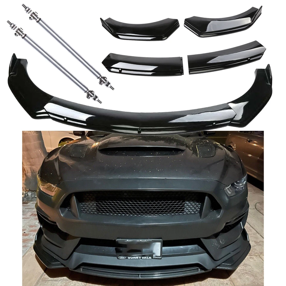 Front Bumper Lip Splitter Spoiler Body Kit For Dodge Ram 1500 Black Foto 1 de 4