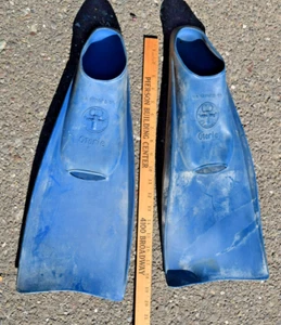 Vtg US Divers OTARI Aqua Lung Swim Fins Flippers sz 9 1/2-11-1/2 Great Shape - Picture 1 of 9