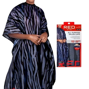 RED BY KISS SHAMPOO CAPE PREMIUM VINYL WITH NYLON NECKLINE - #SA05 BLACK ZEBRA - Picture 1 of 6