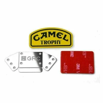 UNBRAND Para Defender 1/10 RC coche camello trofeo metal logotipo insignia accesorio pieza