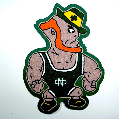 Notre Dame Fighting Irish Wrestling Mascot 8.5 X11.5 Chenille Patch FREE SHIP #2 Cover