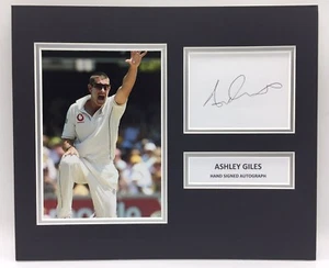 RARO Ashley Giles England Cricket foto firmata esposizione + COA AUTOGRAFO CENERI - Foto 1 di 3