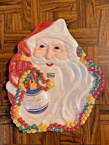 Department 56 Vintage Ceramic Santa Face Cookie Plate Collectible #46204 12" Box - Picture 1 of 4